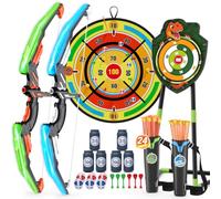 HYES 2 Pack Arco y Flechas con 29" Dart Board, LED Tiro con Arco
