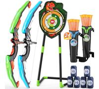 HYES 2 Pack Arco y Flechas para Niños, Juguetes de Tiro con Arco