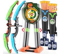 HYES 2 Pack Arco y Flechas para Niños, Juguetes de Tiro con Arco