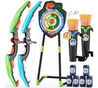 HYES 2 Pack Arco y Flechas para Niños, LED Iluminar Tiro con Arco