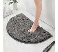 HYFAN Alfombra de baño de felpilla de Microfibra Media Redonda, Antideslizante, súper Absorbente, de Secado rápido, Suave, lanuda y Lavable a máquina, tapete de decoración de Suelo semicircular
