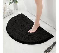 HYFAN Alfombra de baño de felpilla de Microfibra Media Redonda, Antideslizante, súper Absorbente, de Secado rápido, Suave, lanuda y Lavable a máquina, tapete de decoración de Suelo semicircular