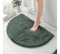 HYFAN Alfombra de baño de felpilla de Microfibra Media Redonda, Antideslizante, súper Absorbente, de Secado rápido, Suave, lanuda y Lavable a máquina, tapete de decoración de Suelo semicircular