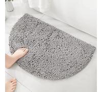 HYFAN Alfombra de baño de felpilla de Microfibra Media Redonda, Antideslizante, súper Absorbente, de Secado rápido, Suave, lanuda y Lavable a máquina, tapete de decoración de Suelo semicircular