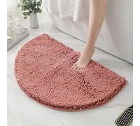 HYFAN Alfombra de baño de felpilla de Microfibra Media Redonda, Antideslizante, súper Absorbente, de Secado rápido, Suave, lanuda y Lavable a máquina, tapete de decoración de Suelo semicircular