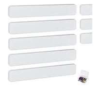 HyFanStr Tablón de anuncios de fieltro de 8 piezas, tablero de notas blanco con 40 pasadores de empuje, tablero de corcho para dormitorios y hogar, 33 x 5 cm