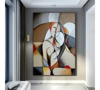 HYFBH Cuadro abstracto sobre lienzo Mujer soñando de Picasso obras de arte famosas para la sala de estar decoración del hogar imágenes de arte abstracto para pared 40x60cm/16x24in con marco