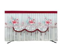 HYFEUOKF 1 Uds. Se enciende sin quitar la cubierta de la TV cubierta antipolvo cubierta montada en la pared tela moderna minimalista hogar TV polvo(Style03,150 x Height 90cm)