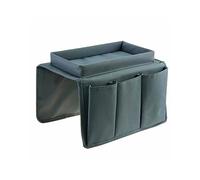 HYFEUOKF Bolsa de Almacenamiento con 4 Bolsillos, Bandeja for pasamanos de sofá, tapete de Mesa, reposabrazos de sofá, Organizador, Soporte Superior for Control Remoto(A-Grey)