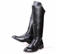 HYFEUOKF Botas altas informales de cuero con cremallera trasera for hombre, botas vaqueras largas de caballero, botas de montar de cuero suave, botas de motociclista 37-46(Color1,45)