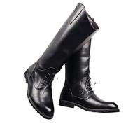 HYFEUOKF Botas altas informales de cuero con cremallera trasera for hombre, botas vaqueras largas de caballero, botas de montar de cuero suave, botas de motociclista 37-46(Color2,40)