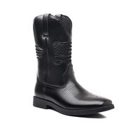 HYFEUOKF Botas vaqueras bordadas marrones, zapatos de piel sintética, botas étnicas retro for hombre, botas de moto, tallas grandes 48, botines for hombre(Black,42)