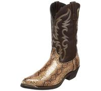 HYFEUOKF Botas vaqueras con estampado de serpiente for hombre, hechas a mano, de media caña, estilo retro, puntiagudas, tallas grandes 38-48, unisex(Gold,39)
