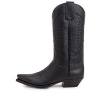 HYFEUOKF Botas vaqueras for hombre, zapatos de cuero de invierno, botas altas bordadas, zapatos for parejas, ligeros y cómodos, tallas grandes 35-48(Black,48)