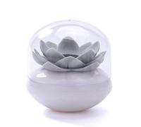 HYFEUOKF Caja for hisopos de algodón con tapa, soporte for palillos de dientes, organizador con forma de loto, accesorios de baño(Grey L)