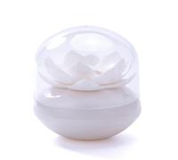 HYFEUOKF Caja for hisopos de algodón con tapa, soporte for palillos de dientes, organizador con forma de loto, accesorios de baño(White L)