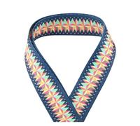 HYFEUOKF Cintas de Jacquard de 1, 2 y 5 Yardas y 38 mm con diseño de Rayas Multicolores for Manualidades, Correas de poliéster, decoración de Estilo étnico, Cinta de Nailon(4,1yard)