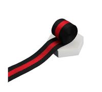 HYFEUOKF Cintas de Jacquard Estampadas de 1, 2 y 5 Yardas y 38 mm con diseño de Rayas Multicolores for Bolsos, Accesorios de Costura y Manualidades(Red-01,1yard)