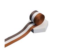 HYFEUOKF Cintas de Jacquard Estampadas de 1, 2 y 5 Yardas y 38 mm con diseño de Rayas Multicolores for Bolsos, Accesorios de Costura y Manualidades(Brown,5yards)