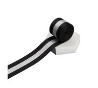 HYFEUOKF Cintas de Jacquard Estampadas de 1, 2 y 5 Yardas y 38 mm con diseño de Rayas Multicolores for Bolsos, Accesorios de Costura y Manualidades(White,5yards)