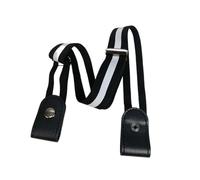 HYFEUOKF Elastic Invisible Leather Jeans Belt Without Buckle Easy Belts For Women Men Stretch No Hassle(Black white)