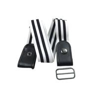 HYFEUOKF Elastic Invisible Leather Jeans Belt Without Buckle Easy Belts For Women Men Stretch No Hassle(White black belt)