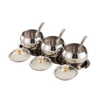 HYFEUOKF Juego De Condimentos De Acero Inoxidable 304 Con Tapa, Bandeja for Cucharas, Contenedores De Almacenamiento De Especias for Cocina, Azúcar, Pimienta Y Sal(Silver)
