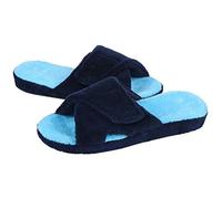 HYFEUOKF Pantuflas peludas Four Seasons for mujer, sandalias planas de algodón con punta abierta, informales, for interiores(Blue,39(9.4 inch))