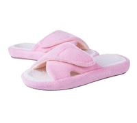 HYFEUOKF Pantuflas peludas Four Seasons for mujer, sandalias planas de algodón con punta abierta, informales, for interiores(Pink,39(9.4 inch))