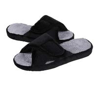 HYFEUOKF Pantuflas peludas Four Seasons for mujer, sandalias planas de algodón con punta abierta, informales, for interiores(Black,39(9.4 inch))