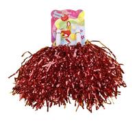 HYFEUOKF Pompones de Animadora metálicos Resistentes a la decoloración, Aptos for Bailar, Deportes de Equipo, 1 par(Red)