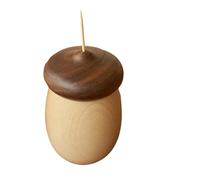 HYFEUOKF Soporte for Palillos de Dientes, dispensador de Caja de Almacenamiento con Forma de Marshroom, Nogal Negro, 1 ud.
