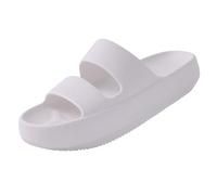 HYFEUOKF Zapatillas de nube for mujer, pantuflas de verano con plataforma al aire libre, zapatillas de ducha for el hogar, toboganes de playa for mujer(White,38(23.5cm))