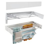 Hyfive Tendedero de ropa montado en la pared, estante de secado de ropa montado en la pared e interior, tendedero de ropa de baño, solución de secado de ropa que ahorra espacio, acero inoxidable