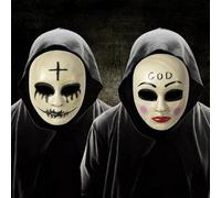 Hyfkjdm 2 Piezas De The Purge Masken God & Cross Killer, Disfraz De La Purga, Purga Mascara, Halloween, Mardi Gras, Maquillaje Cosplay Máscaras De Fiesta, Unisex