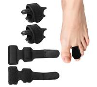 HYFZOD 4 Piezas, Corrector Dedo Martillo, Separadores de Dedos con Férula Ajustable para Dedo Martillo Corrector, Alivia Dolor, Uso Diario para Dormir, Caminar, Trabajar (Negro)