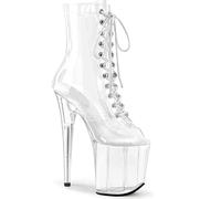 HYFZXWX 20 cm plataforma de mujer tacones altos correa vestido de Boca de pescado zapatos transparentes blanco banquete de boda hermosas sandalias de verano clásicos/E/40EU