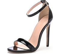 HYFZXWX 4,33 pulgadas sexy tacones altos zapatos fetiche stiletto club nocturno baile en barra fiesta de boda sandalias de graduación clásicos/Black/45EU