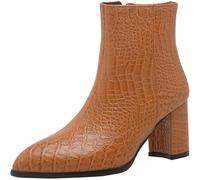 HYFZXWX Botines de mujer con tacón bajo y grueso punta redonda botas cortas con tacón de otoño cremallera lateral zapatos de fiesta para otoño e invierno clásicos/K/39EU