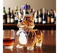 HYFZXWX Decantador de Whisky 300ML - Escultura Artística con Forma de Perro, Botella de Cristal para Whisky y Vino vino/C/18x6.2