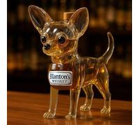 HYFZXWX Decantador de Whisky 300ML - Escultura Artística con Forma de Perro, Botella de Cristal para Wh isky y Vino vino/E/18x6.2