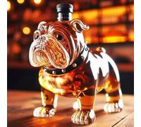 HYFZXWX Decantador de Whisky 300ML - Escultura Artística con Forma de Perro, Botella de Cristal para Whisky y Vino vino/F/18x6.2