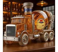 HYFZXWX Decantador de Whisky de 320 ml con Diseño de Camión Hormigonera, Decantador Escultura 3D, Botella Creativa de Vidrio para Whisky y Vino, Decantador Decorativo para Bar decantador/B/10.5x6.5x15