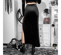 HYFZXWX Falda gótica punk para mujer Falda plisada Estampado a cuadros Cintura alta Estiramiento Mini falda patinadora Falda gótica punk de encaje doble Falda plisada estilo colegiala Cosplay babydoll