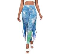 HYFZXWX Leggings Mujer Estampados Coloridos De Hallow een Sirena Cintura Alta Bruja Calabaza Murciélagos Telaraña De Sirena Estampado De Halloween Pantalones Pitillo Ajustados Leggings erotica/G/XL
