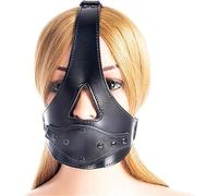 HYFZXWX Máscara de cuero para bo ndage, máscara deontable, mordaza negra para fetiche, máscara babydoll/A/A