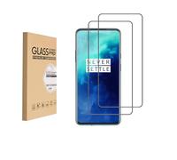 HYGAMOCC Protector de pantalla para OnePlus 7T Pro y OnePlus 7Pro, película protectora de vidrio templado HD, fácil instalación, antiarañazos, sin burbujas, dureza 9H (2 unidades)