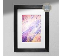 Hygge Creations Arte abstracto de la pared - Arte de la pared pastel | Marco negro con soporte A4