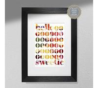Hygge Creations Hellooooo Sweety Print - Impresión de Hello | Bonito arte de pared | Decoración de pared de caramelos | Póster colorido marco blanco sin soporte A3