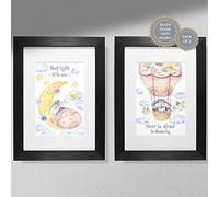 Hygge Creations Impresión del ratón (paquete de 2) - Arte de pared del cuarto de bebé, decoración del dormitorio de los niños solo impresión A4
